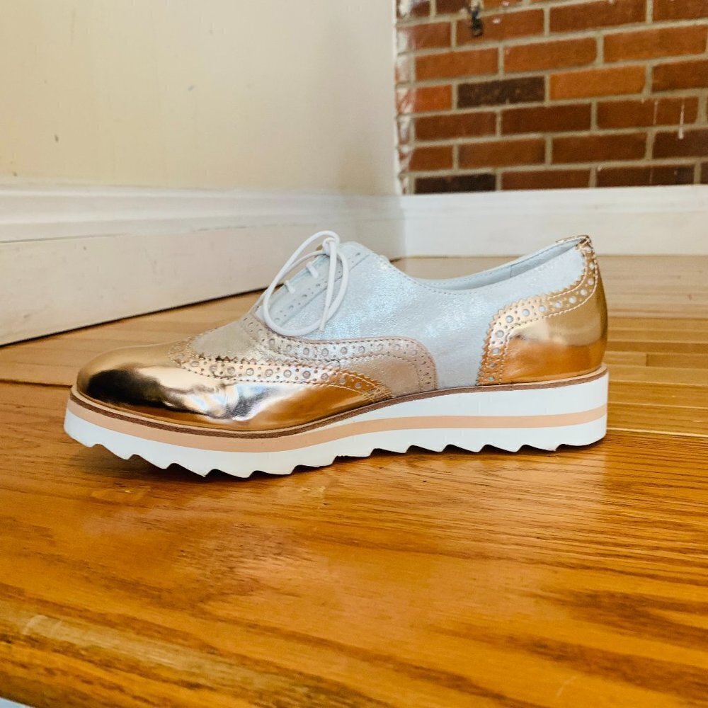 Mephisto Women's Yael Oxford Sparkle Leather Walking Sneakers Shoes 8.5 - Picture 3 of 13